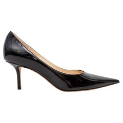Black Jimmy Choo Patent Pointed-Toe Pumps Size 39
