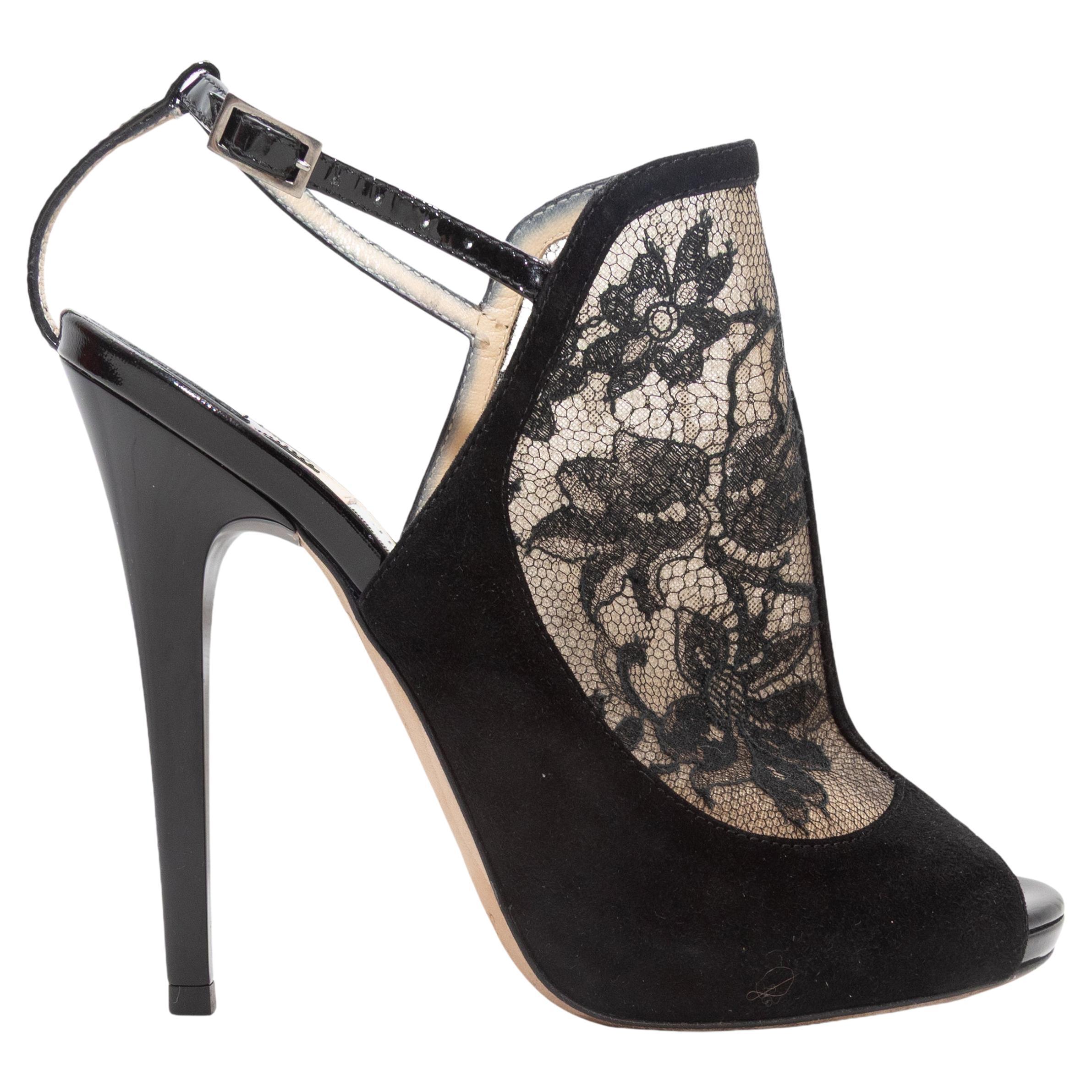 Black Jimmy Choo Patent, Suede, 
Lace Heels Size 36