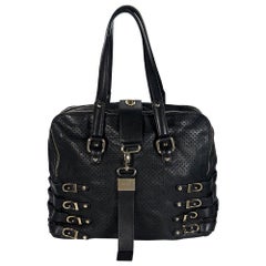 Black Jimmy Choo Perforated Leather Shoulder Bag