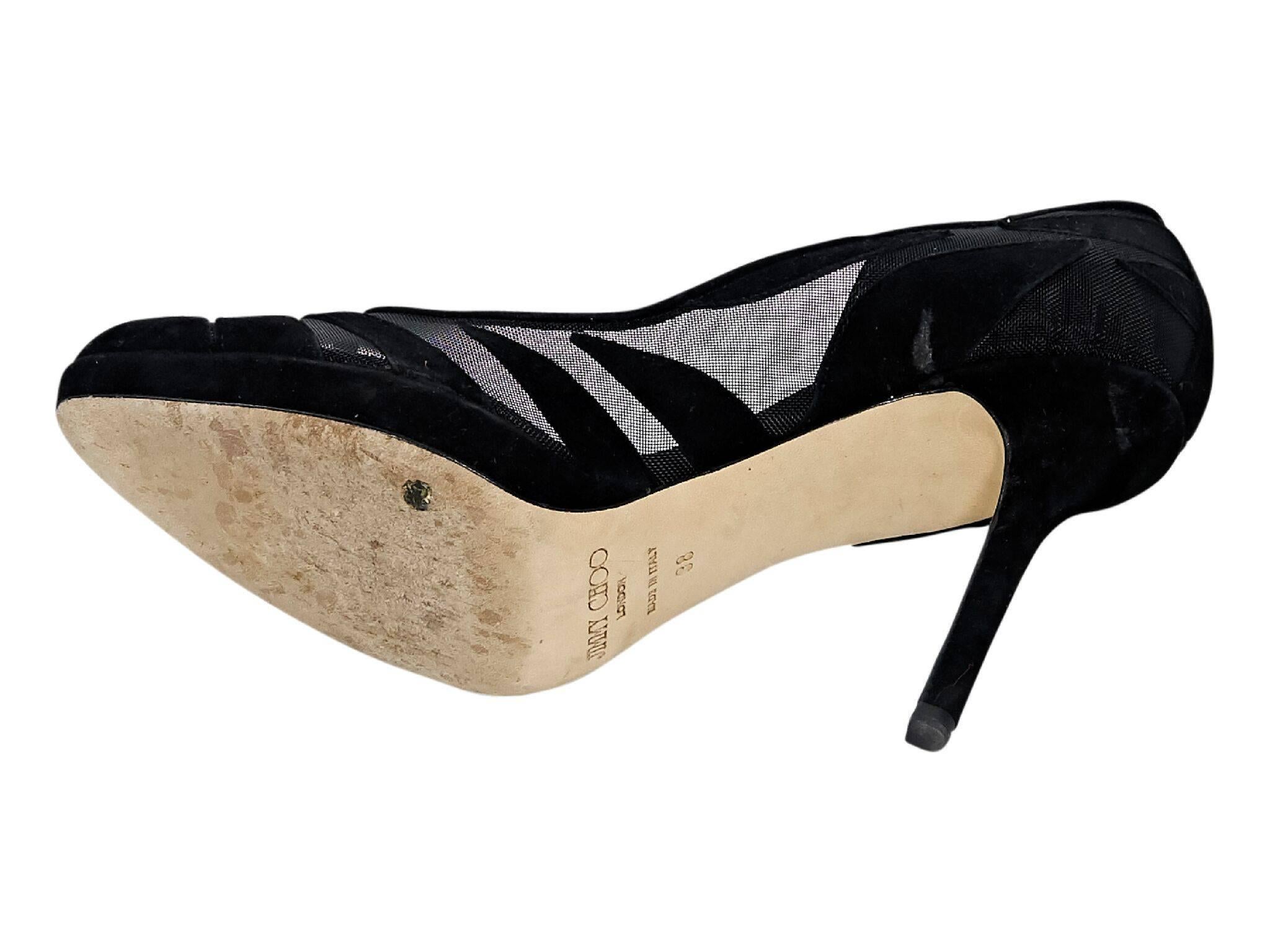 Women's Jimmy Choo Black Suede and Mesh Pumps