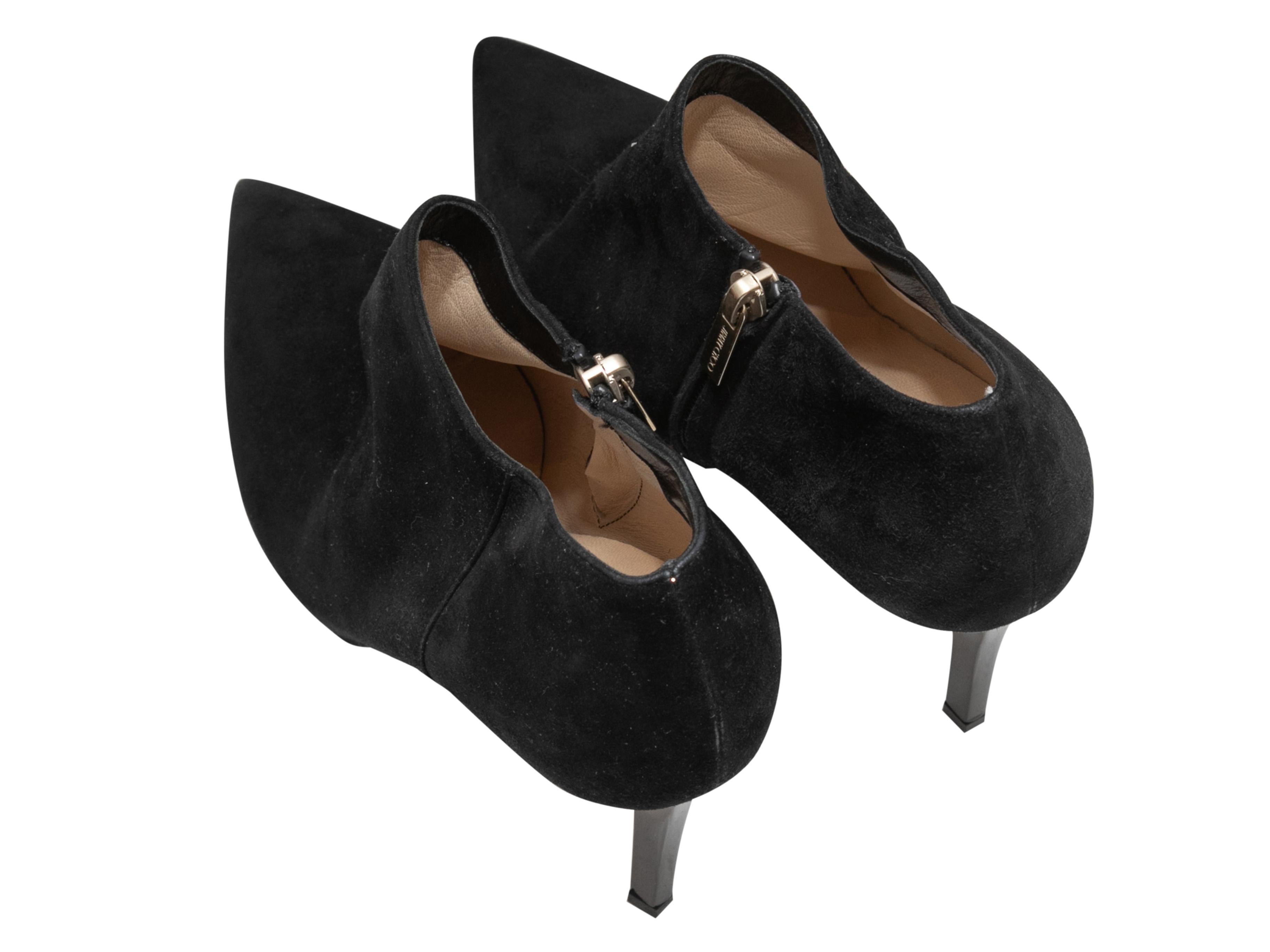 Noir Bottines en daim à talon pointu Jimmy Choo noir Taille 37 en vente