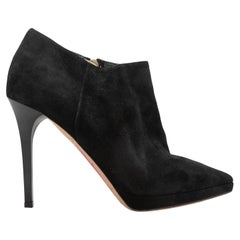 Schwarze Jimmy Choo Wildlederstiefeletten mit Absatz, Größe 37