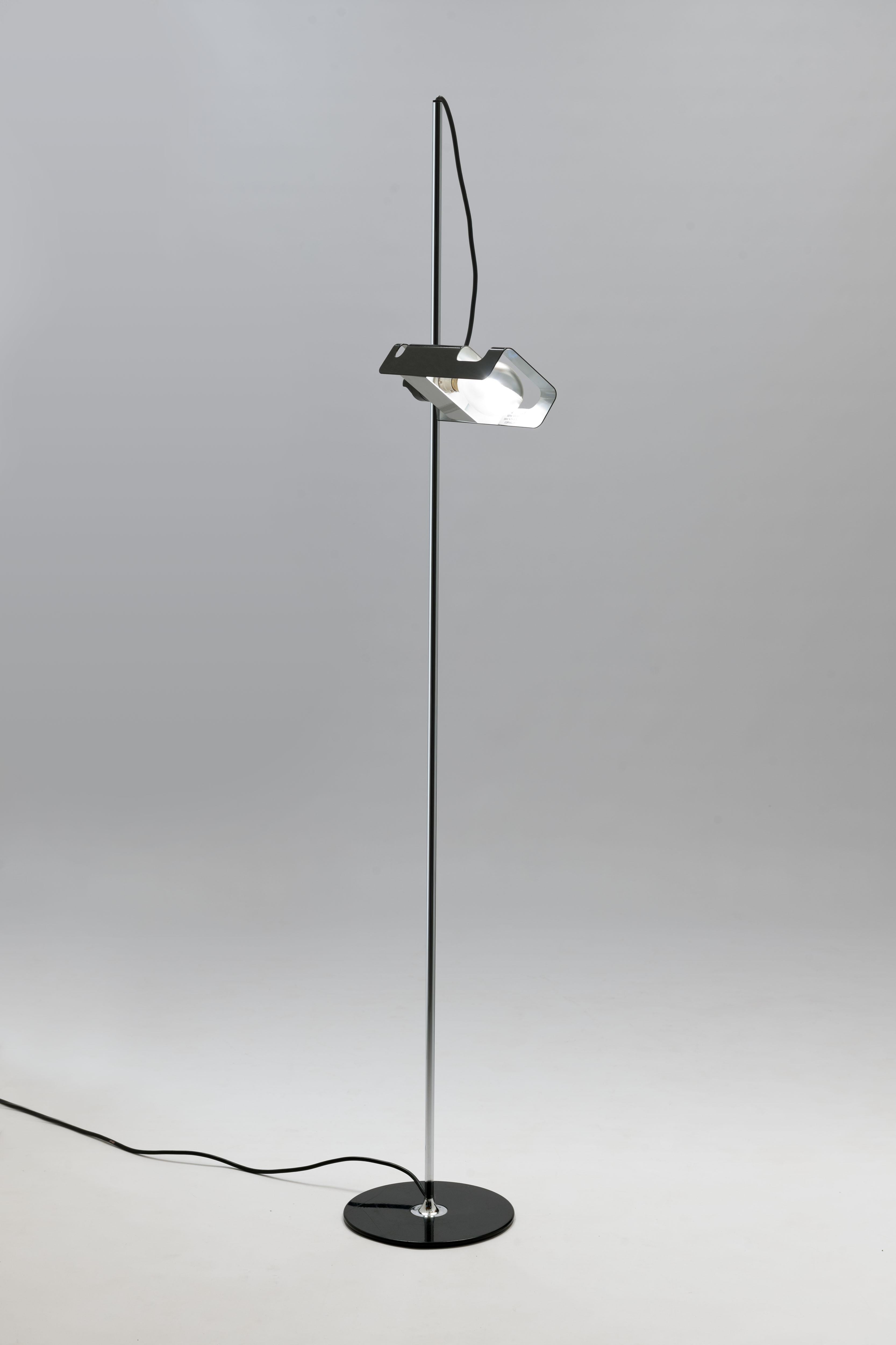 Steel Black Joe Colombo Spider Floor Lamp by Oluce, Italy, 1965