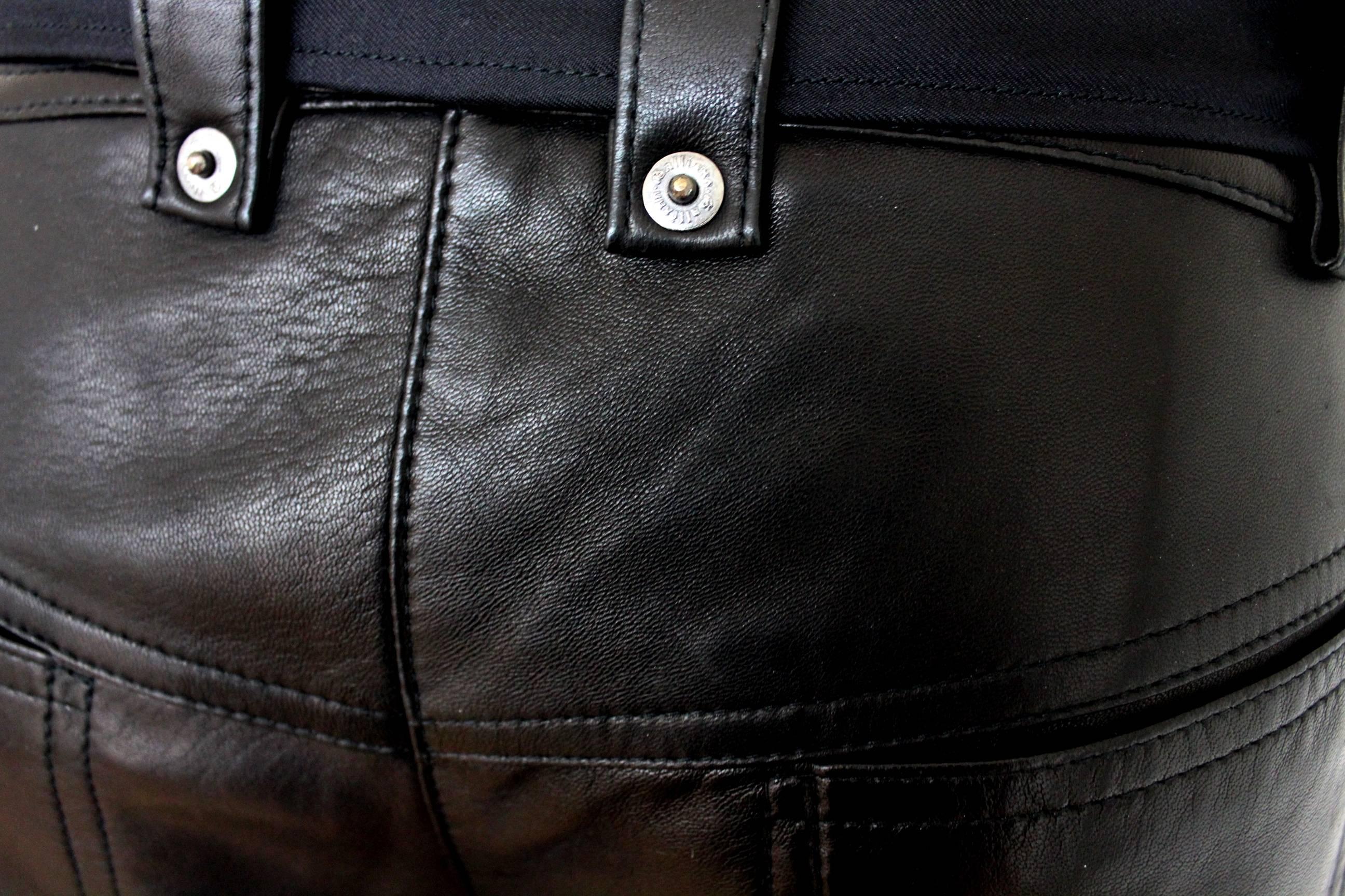buckle leather pants