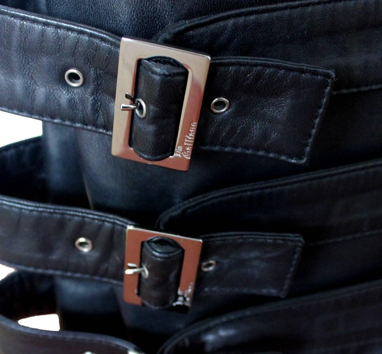 leather buckle pants