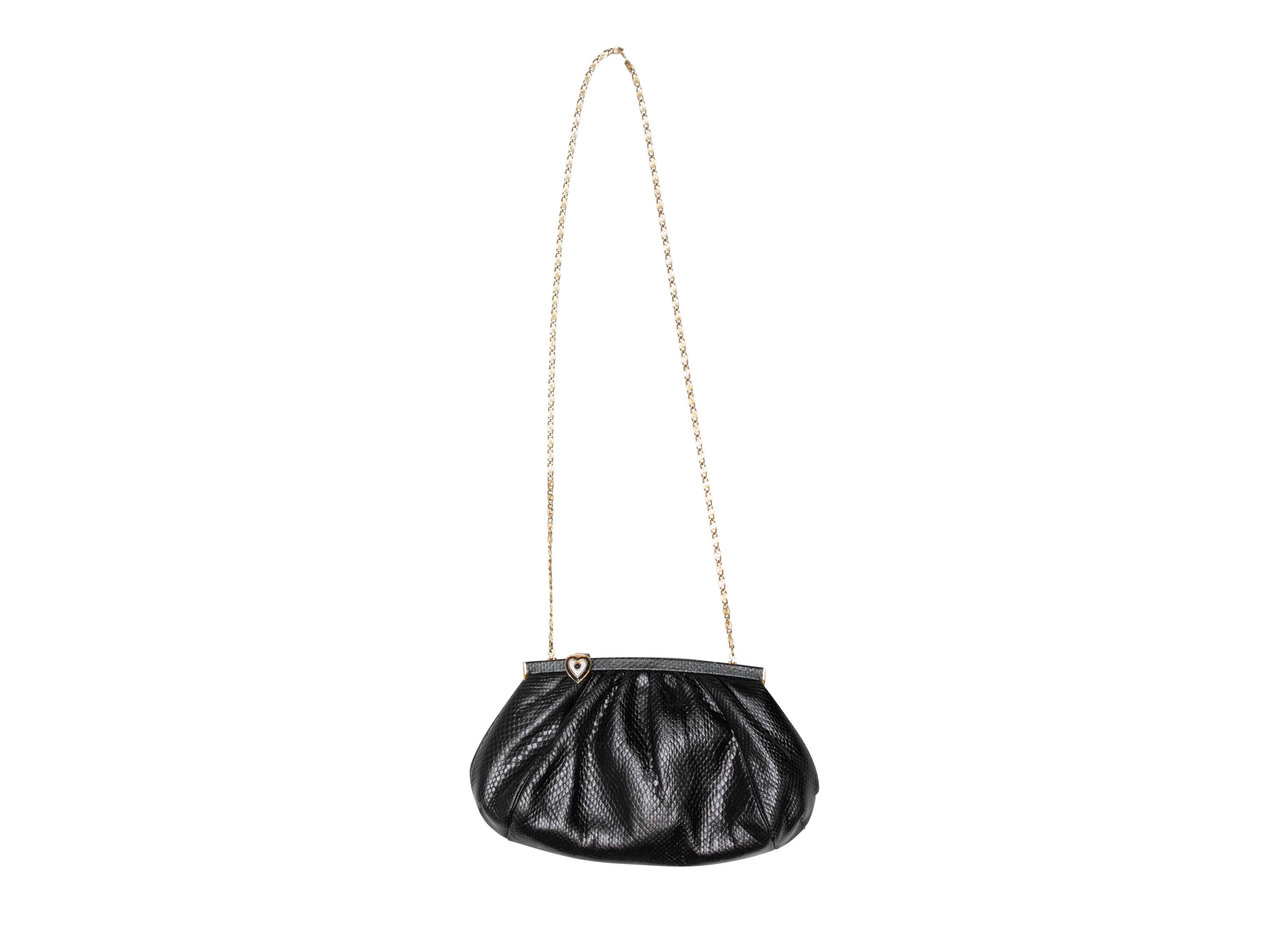 Bolso crossbody negro de piel de serpiente Judith Leiber en Bueno Estado en New York, NY