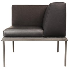 Retro Black Kaleidoscope, Asymmetric Modern Side Lounge Chair with 5 Black Materials