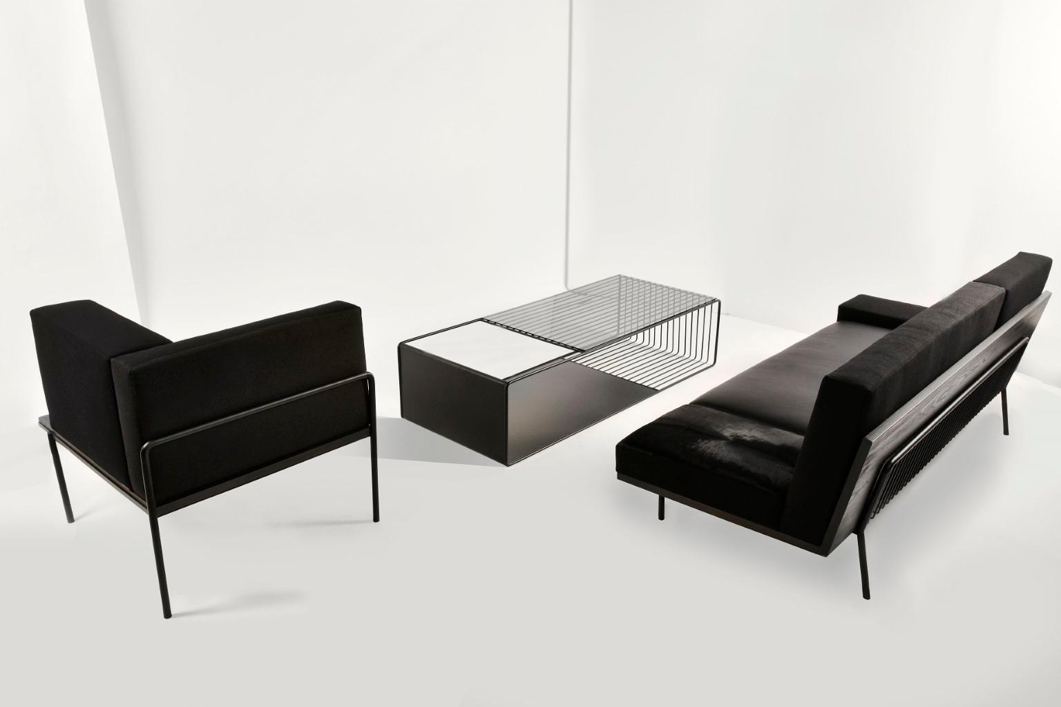 Moderne Table basse Kaleidoscope noire de Jialun Xiong en vente