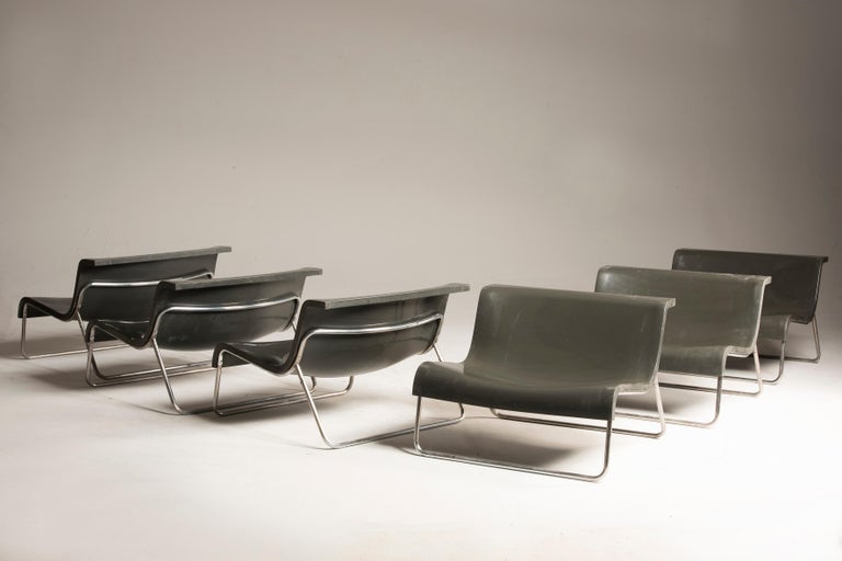 European Black Kartell Form Design by Piero Lissoni Steel legs Outdoor Indoor Chairs For Sale