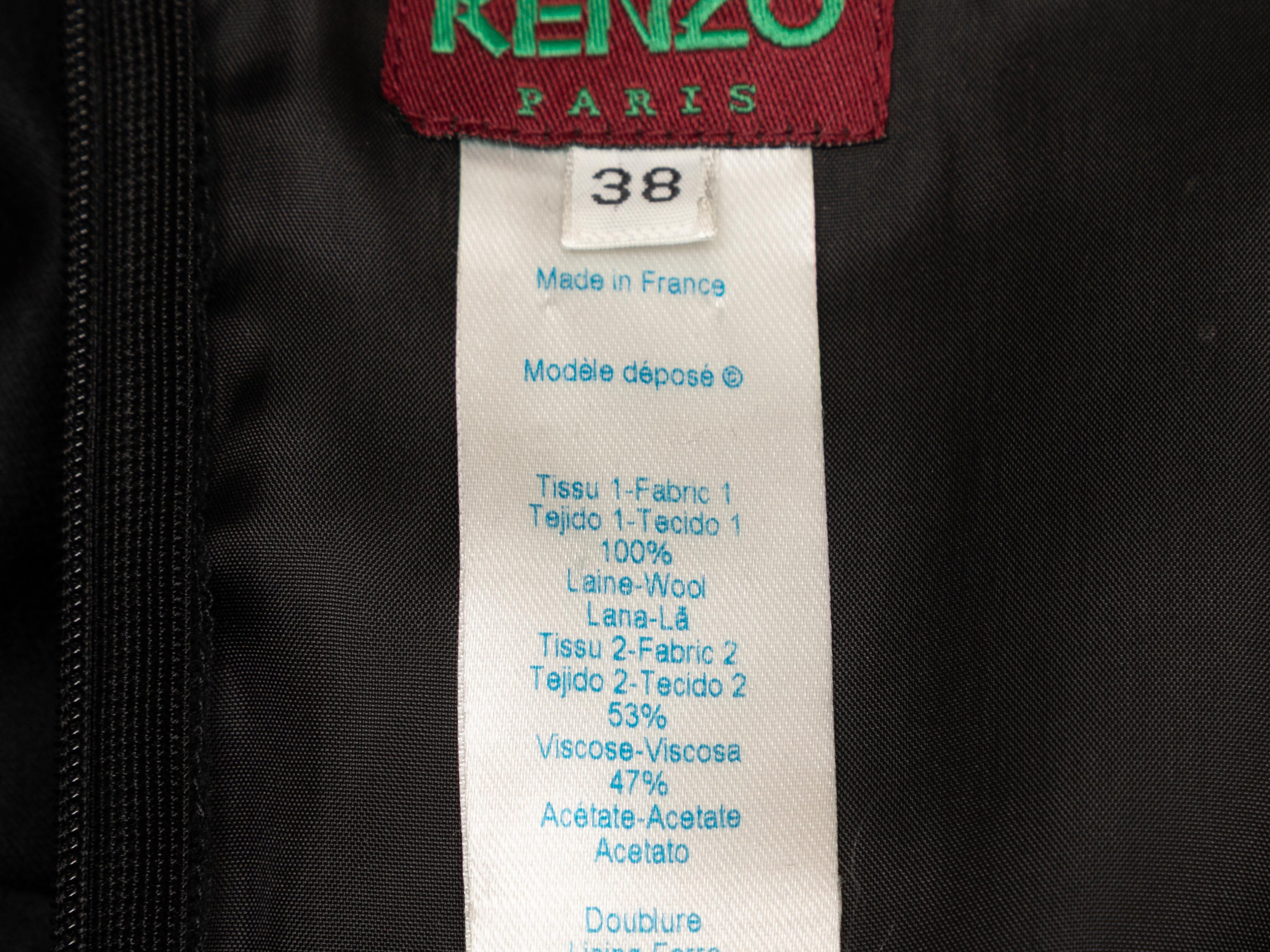 Vestido negro Kenzo con rosetón y mezcla de lana Talla IT 38 en Bueno estado para la venta en New York, NY