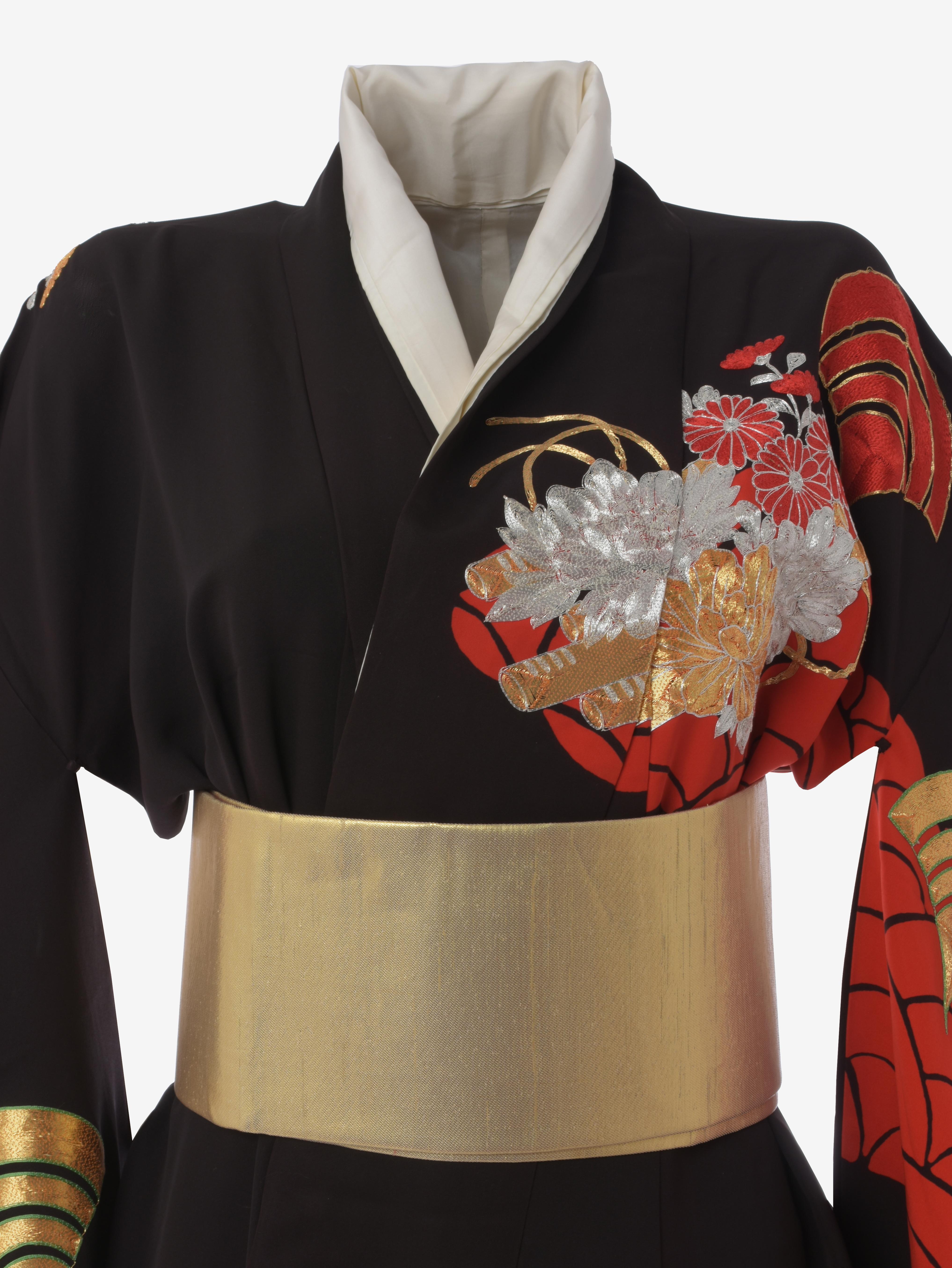 Women's Black Kimono Uchikake