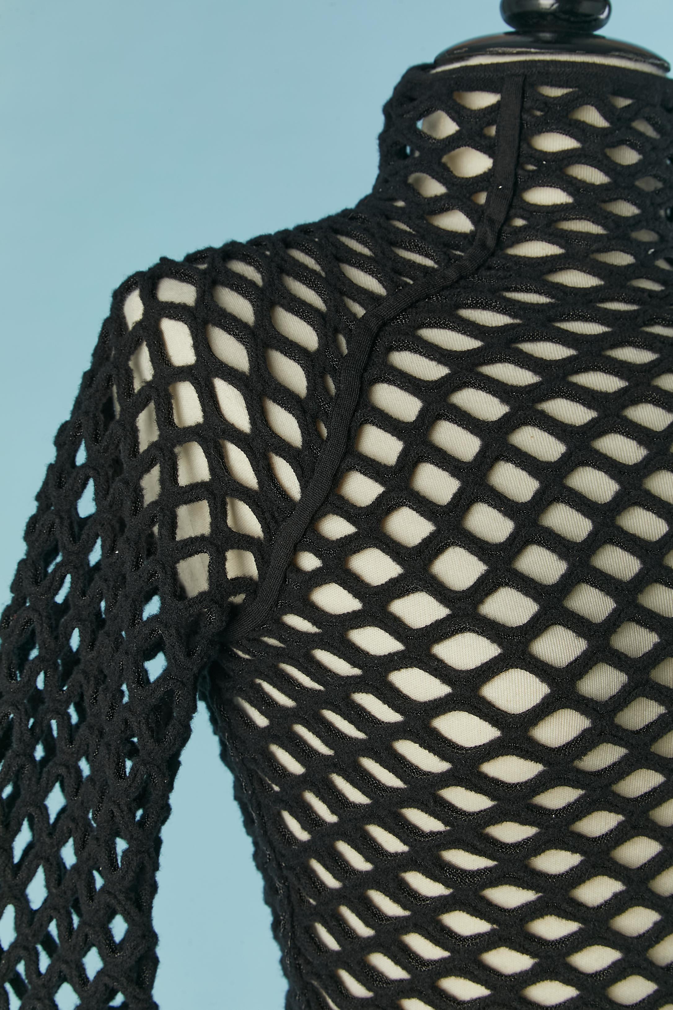 Women's Black knit and lurex top and skirt ensemble ALAIA For Sale