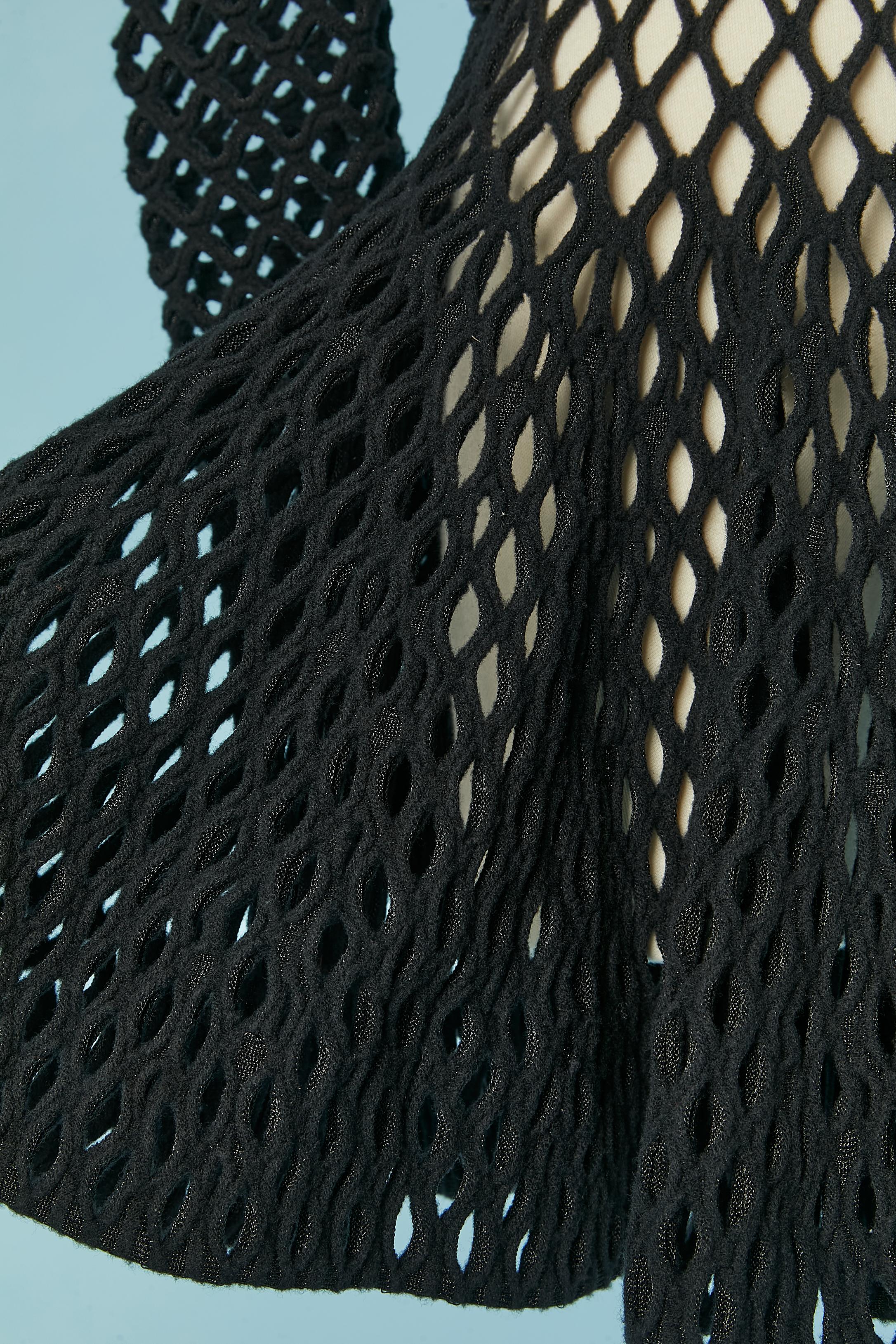 Black knit and lurex top and skirt ensemble ALAIA For Sale 1