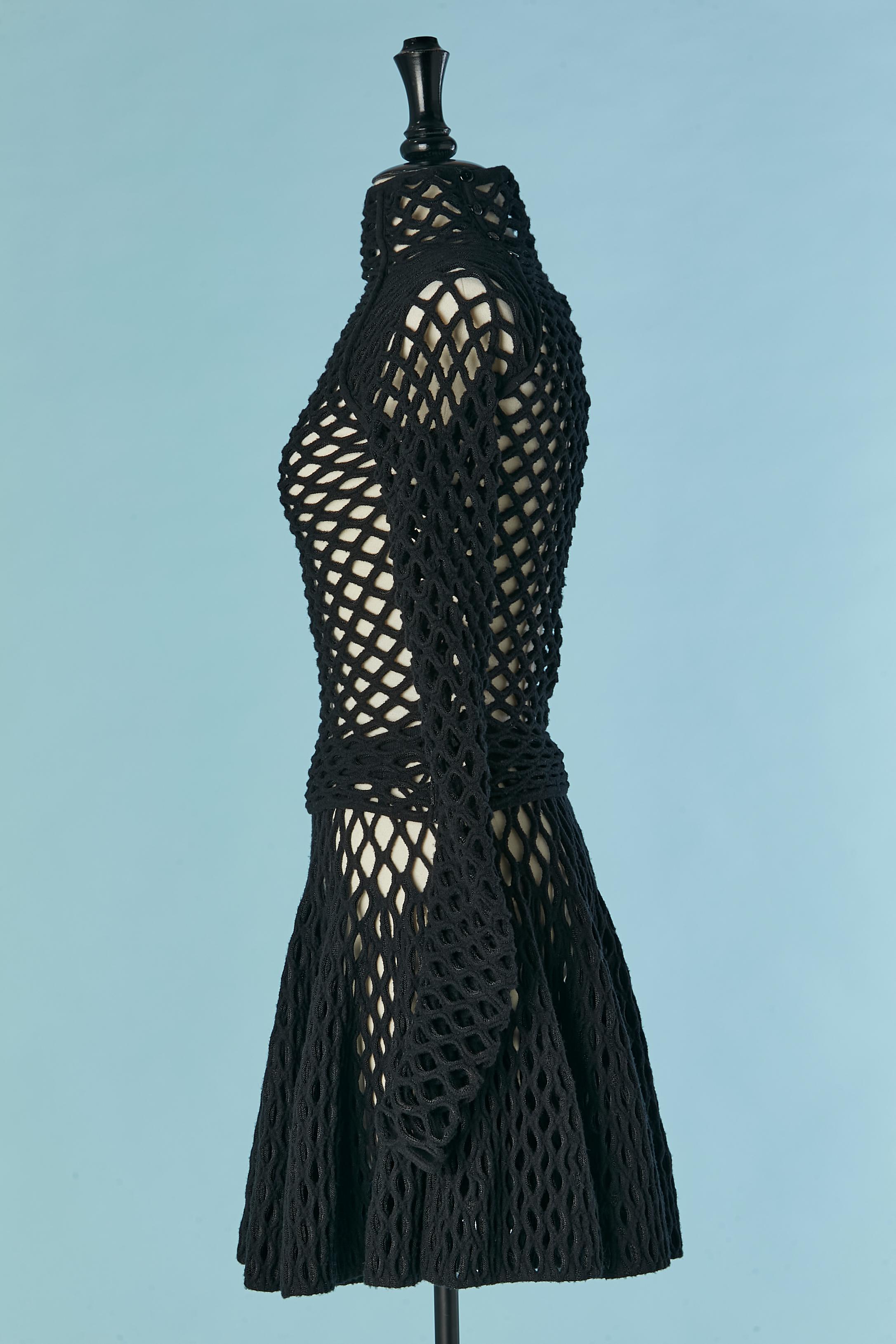 Black knit and lurex top and skirt ensemble ALAIA For Sale 2