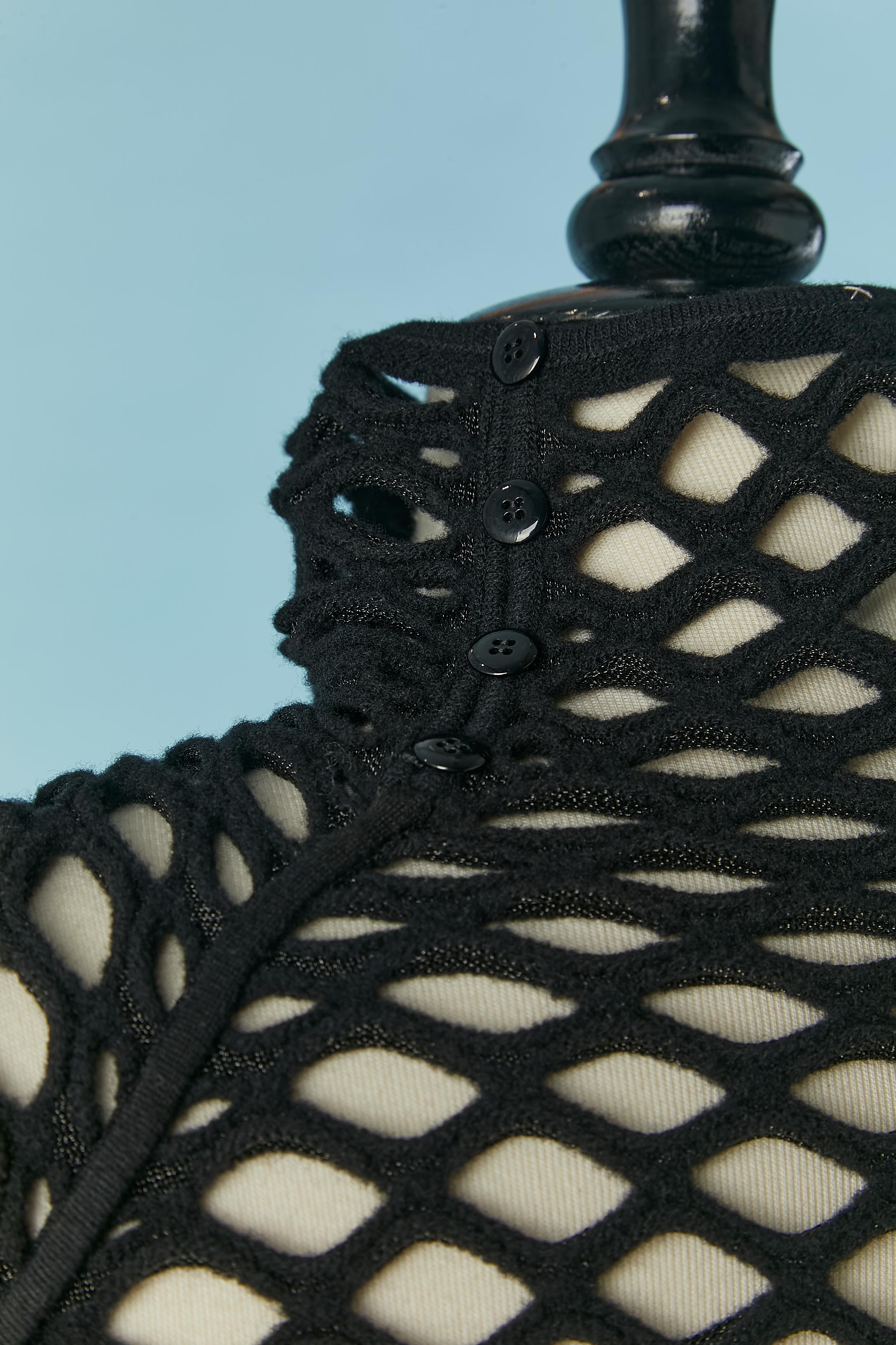Black knit and lurex top and skirt ensemble ALAIA For Sale 4