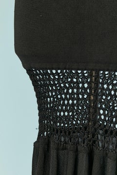 Black knit asymmetrical skirt with embroideries CHRISTIAN DIOR Boutique