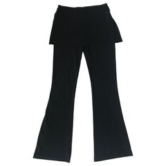 Chanel Black Knit Pants With Skirt Overlay