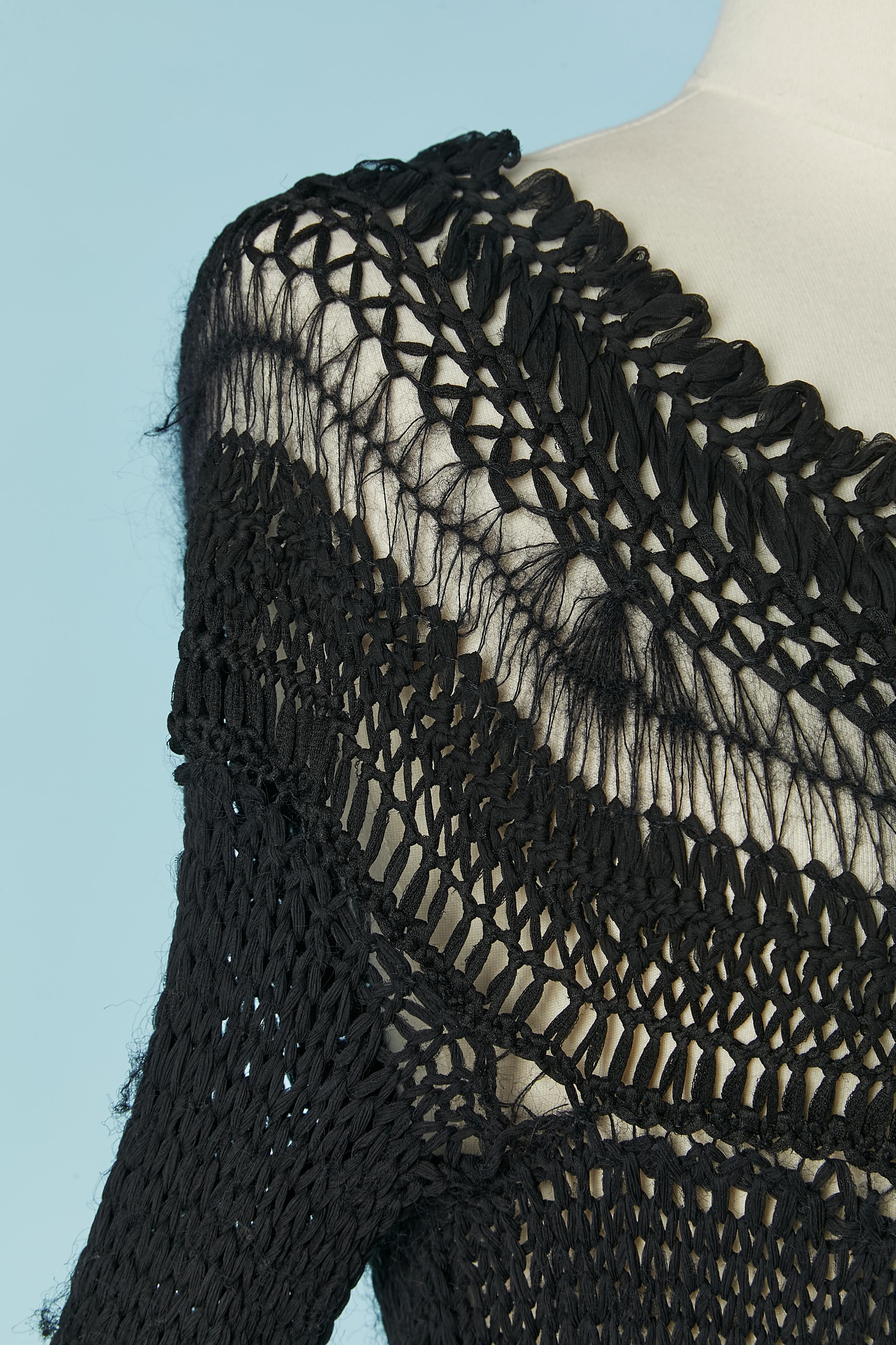 Black knit crochet dress ALEXANDER MCQUEEN FW 2010 In Excellent Condition In Saint-Ouen-Sur-Seine, FR