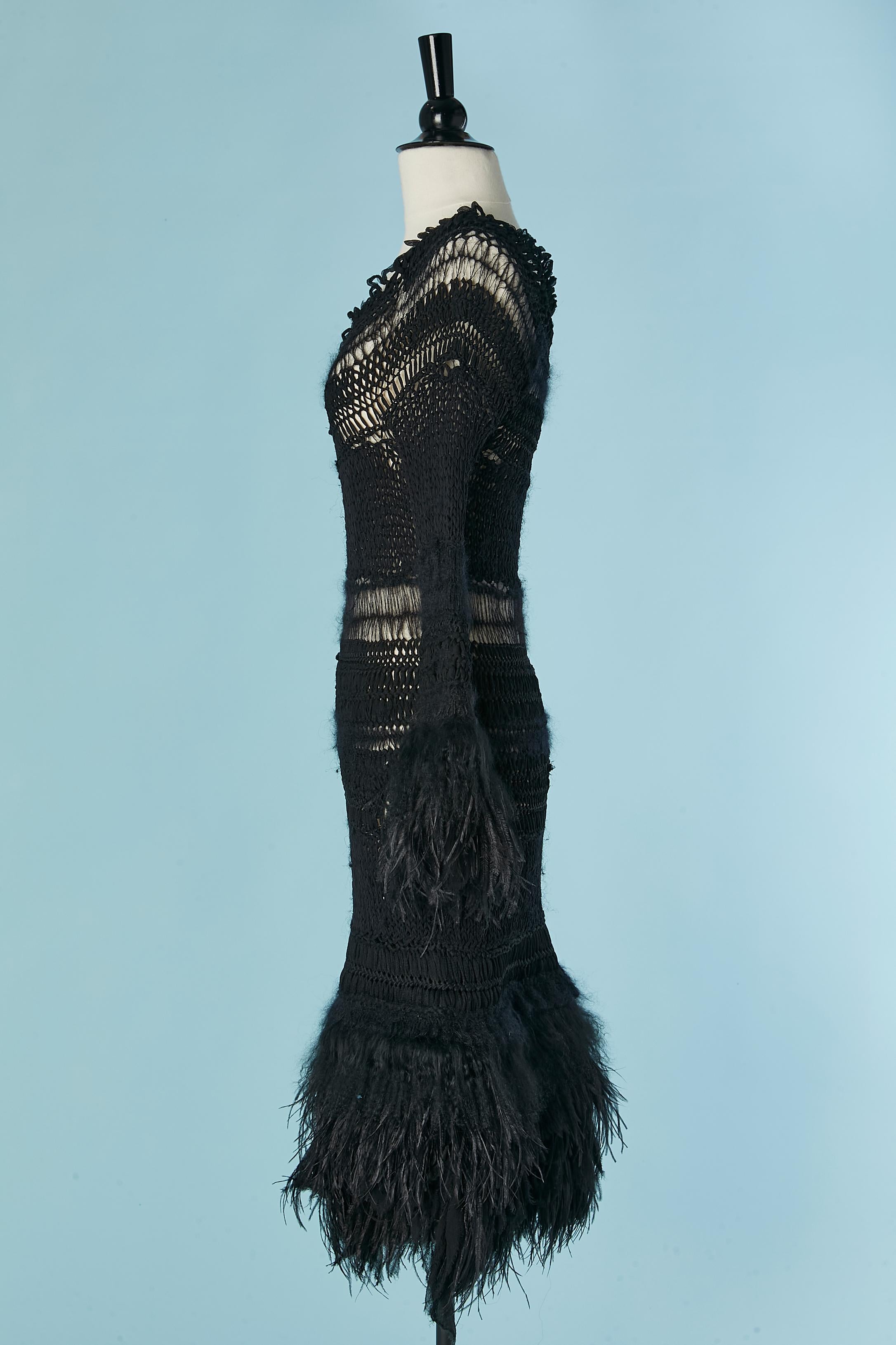 Black knit crochet dress ALEXANDER MCQUEEN FW 2010 2