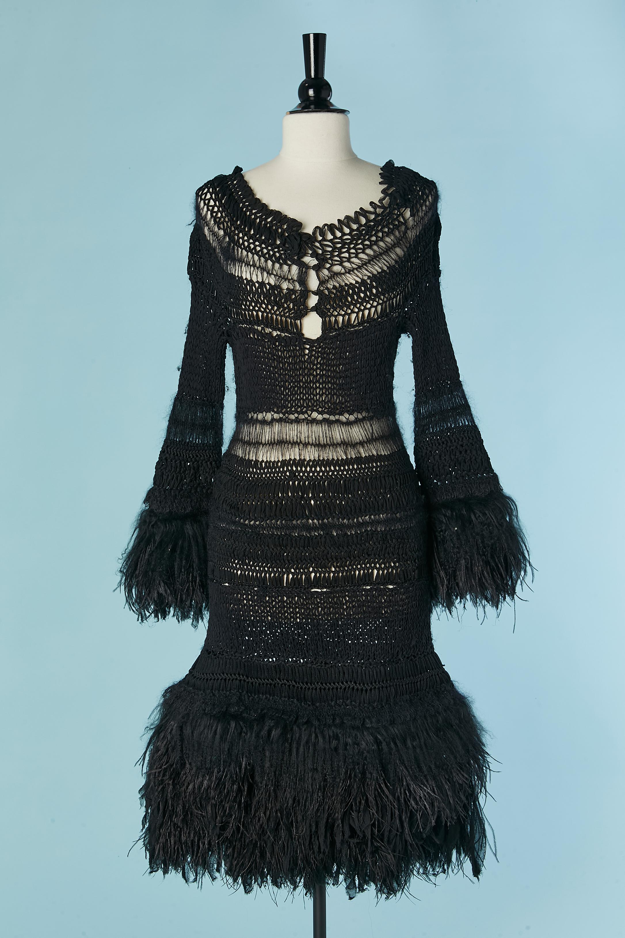 Black knit crochet dress ALEXANDER MCQUEEN FW 2010 3