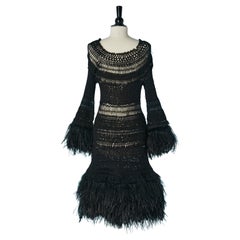Schwarzes gehäkeltes Strickkleid ALEXANDER MCQUEEN H/W 2010