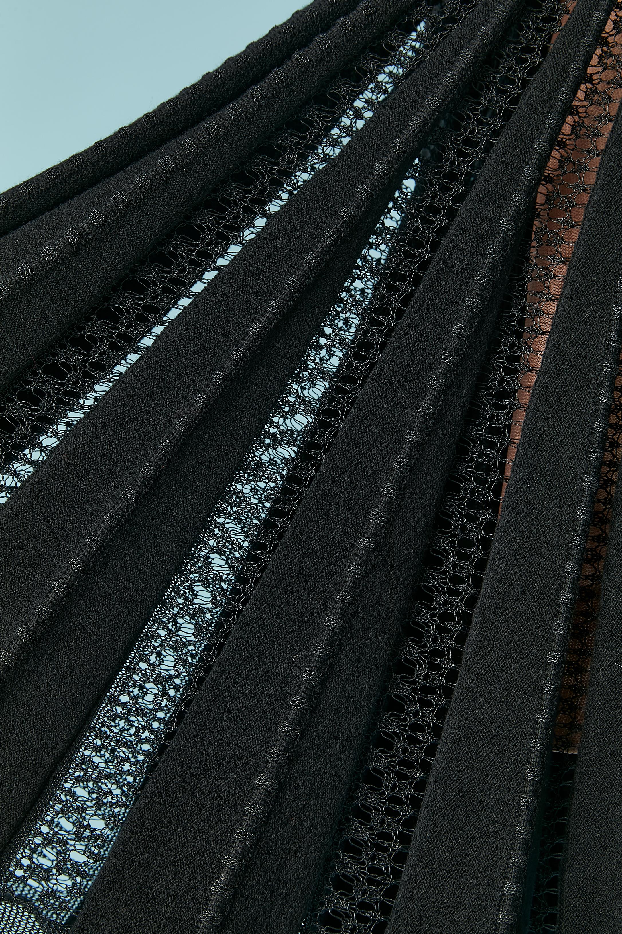 Black knit dress see-through on some part ALAIA In Excellent Condition For Sale In Saint-Ouen-Sur-Seine, FR