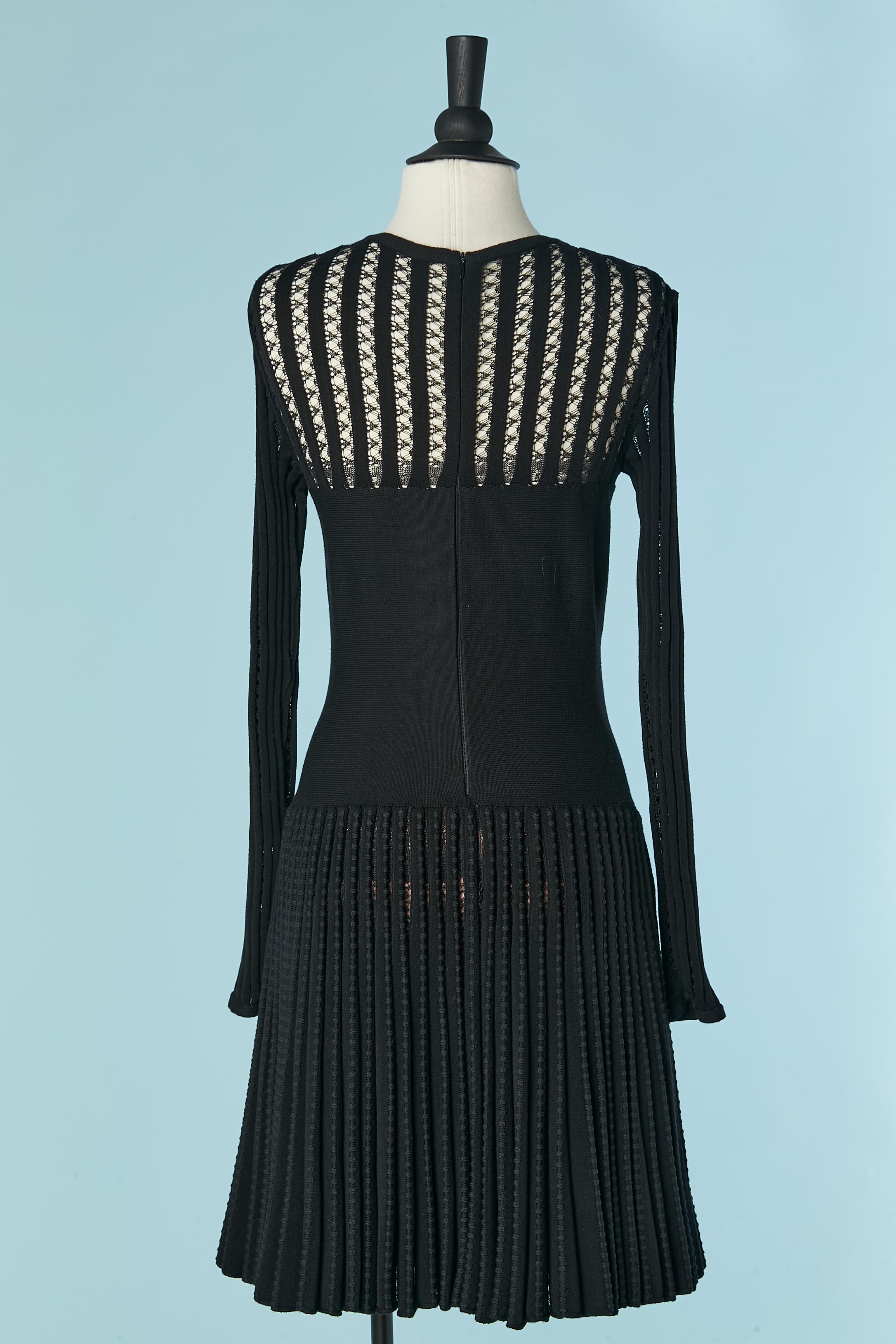 Black knit dress see-through on some part ALAIA For Sale 1