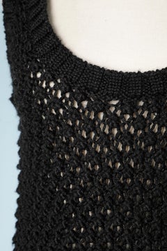 Manoush Paris - Robe en maille noire avec dentelle noire et velours