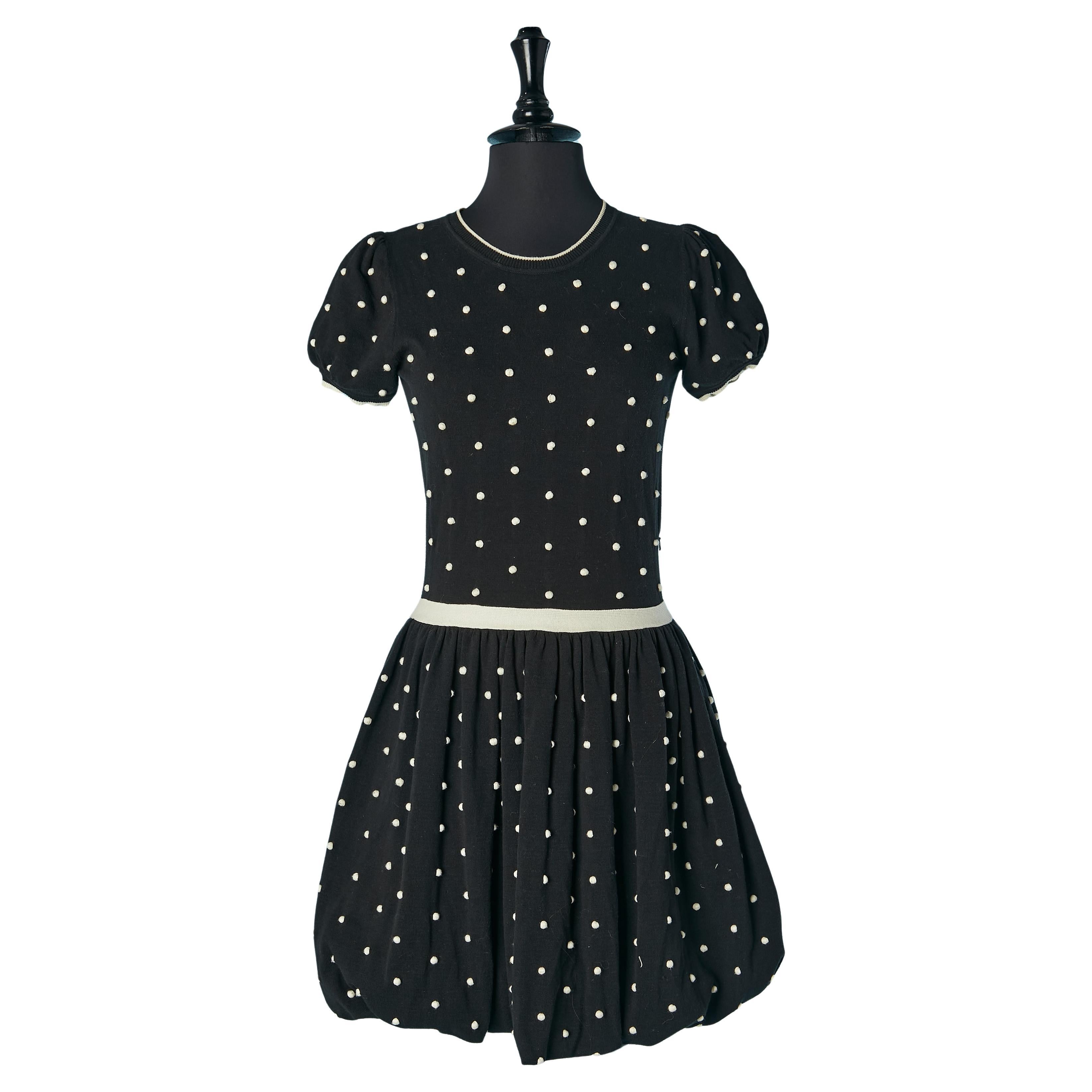 Vestido de punto negro con lunares blancos RED VALENTINO en venta