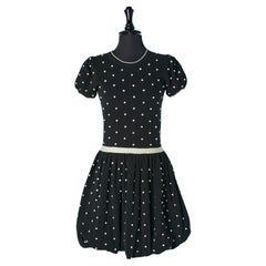 Black knit dress with white Polka Dots RED VALENTINO