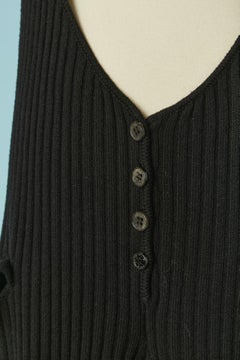 Salopette en tricot noir avec poche sur les deux côtés Sonia Rykiel