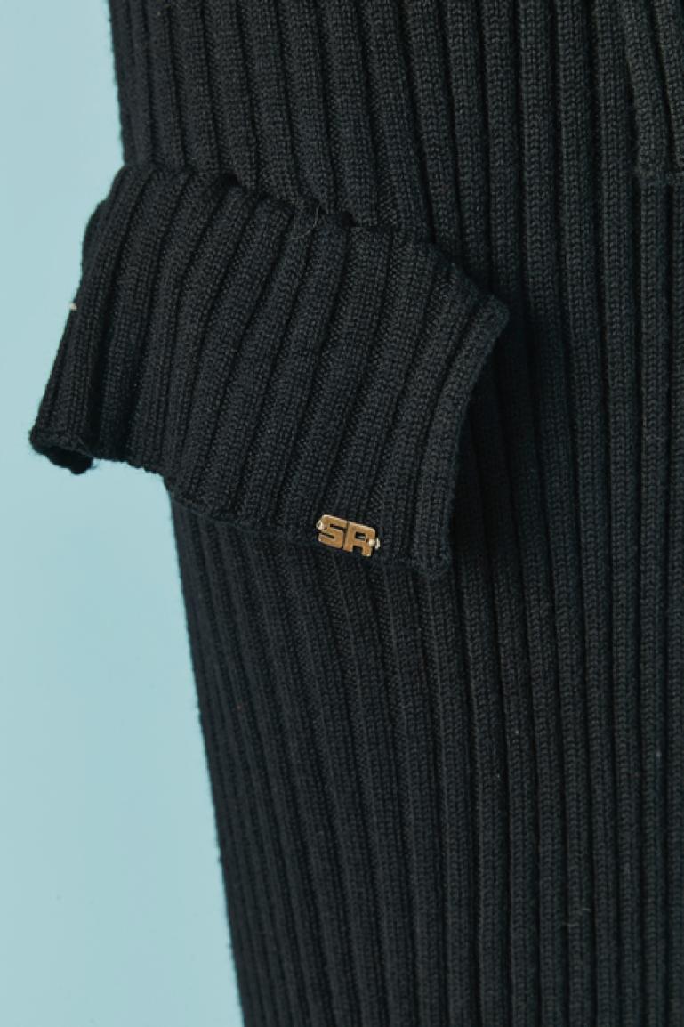 Salopette in maglia nera con tasca su entrambi i lati Sonia Rykiel in vendita 1
