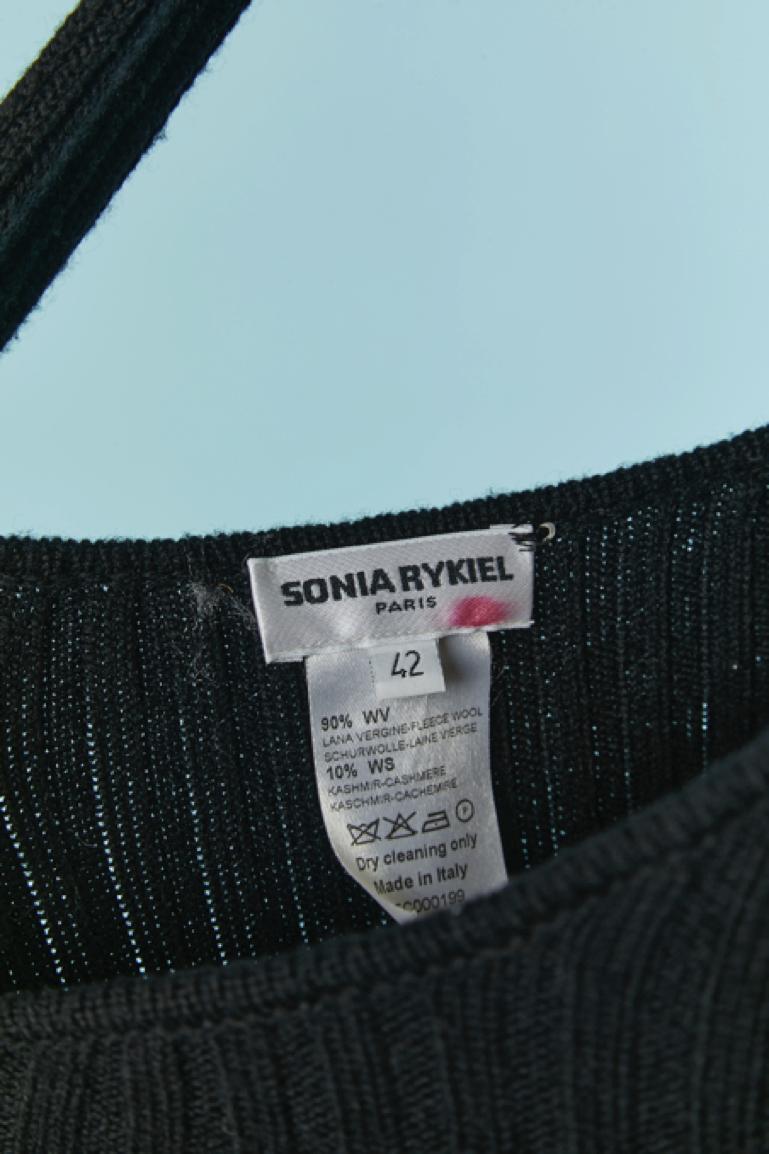 Salopette in maglia nera con tasca su entrambi i lati Sonia Rykiel in vendita 4