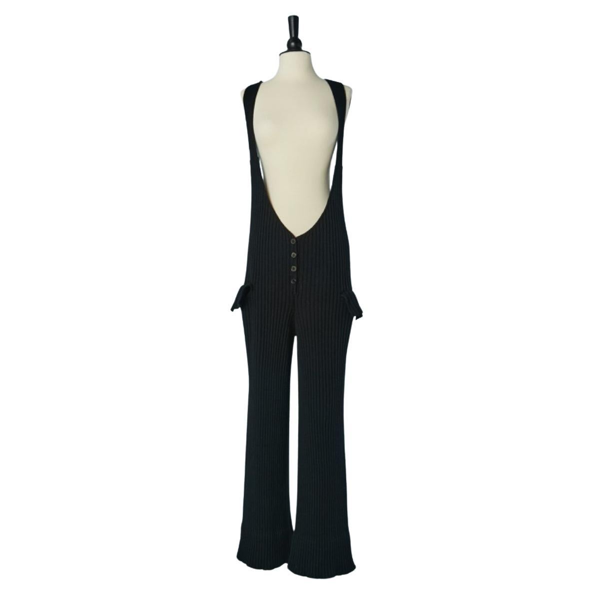Peto de punto negro con bolsillo a ambos lados Sonia Rykiel