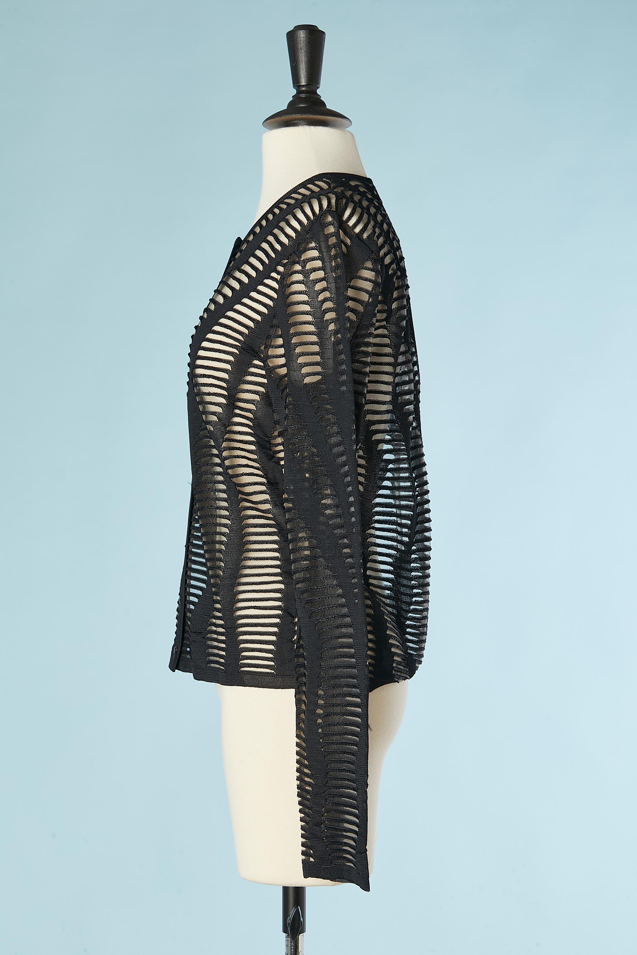 Cardigan en jacquard tricoté noir Christian Dior Boutique  Excellent état - En vente à Saint-Ouen-Sur-Seine, FR