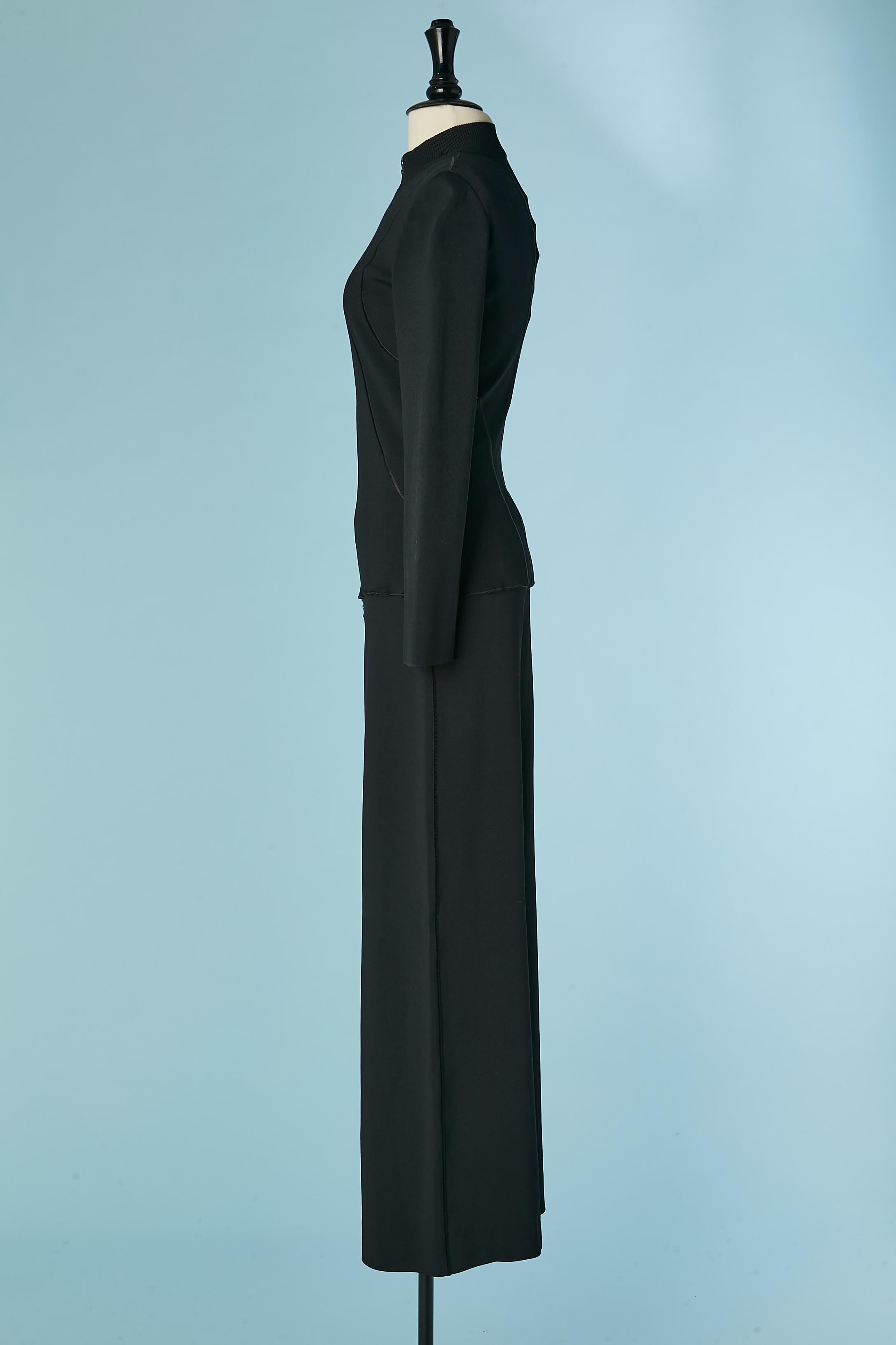 Women's Black knit jersey jacket and trouser ensemble ALAIA New For Sale