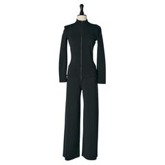 Conjunto de chaqueta y pantalón de punto negro ALAIA Nuevo