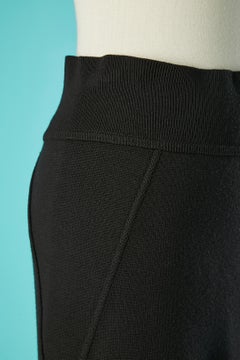 Black knit pencil skirt with cut-work Alaïa