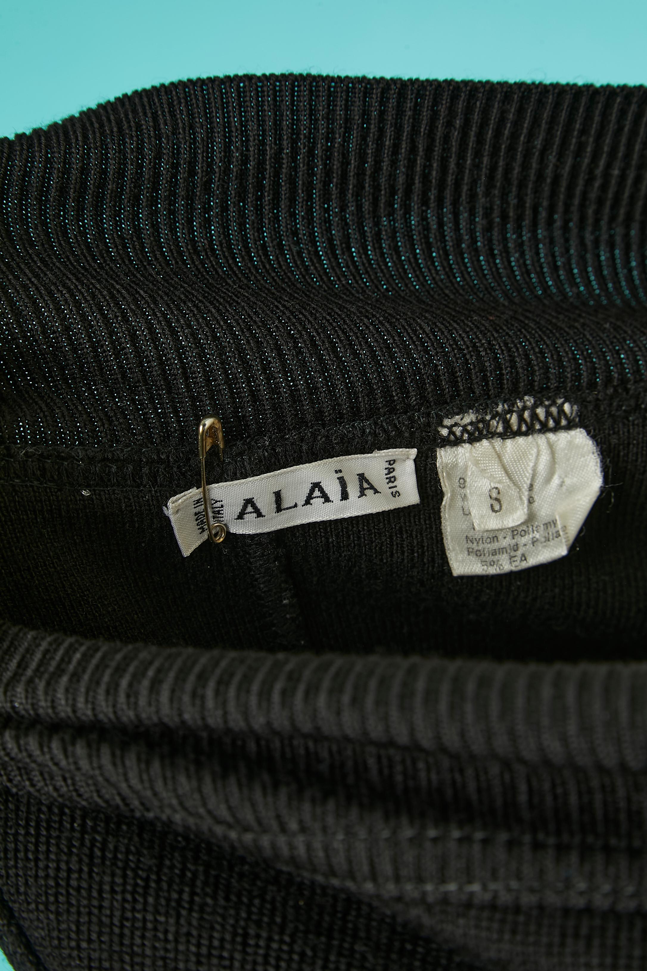 Black knit pencil skirt with cut-work Alaïa  For Sale 1