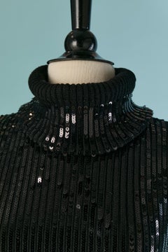 Black knit sleeveless dress with black sequin ALEXANDRE VAUTHIER