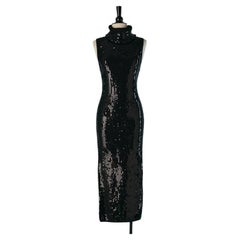Black knit sleeveless dress with black sequin ALEXANDRE VAUTHIER