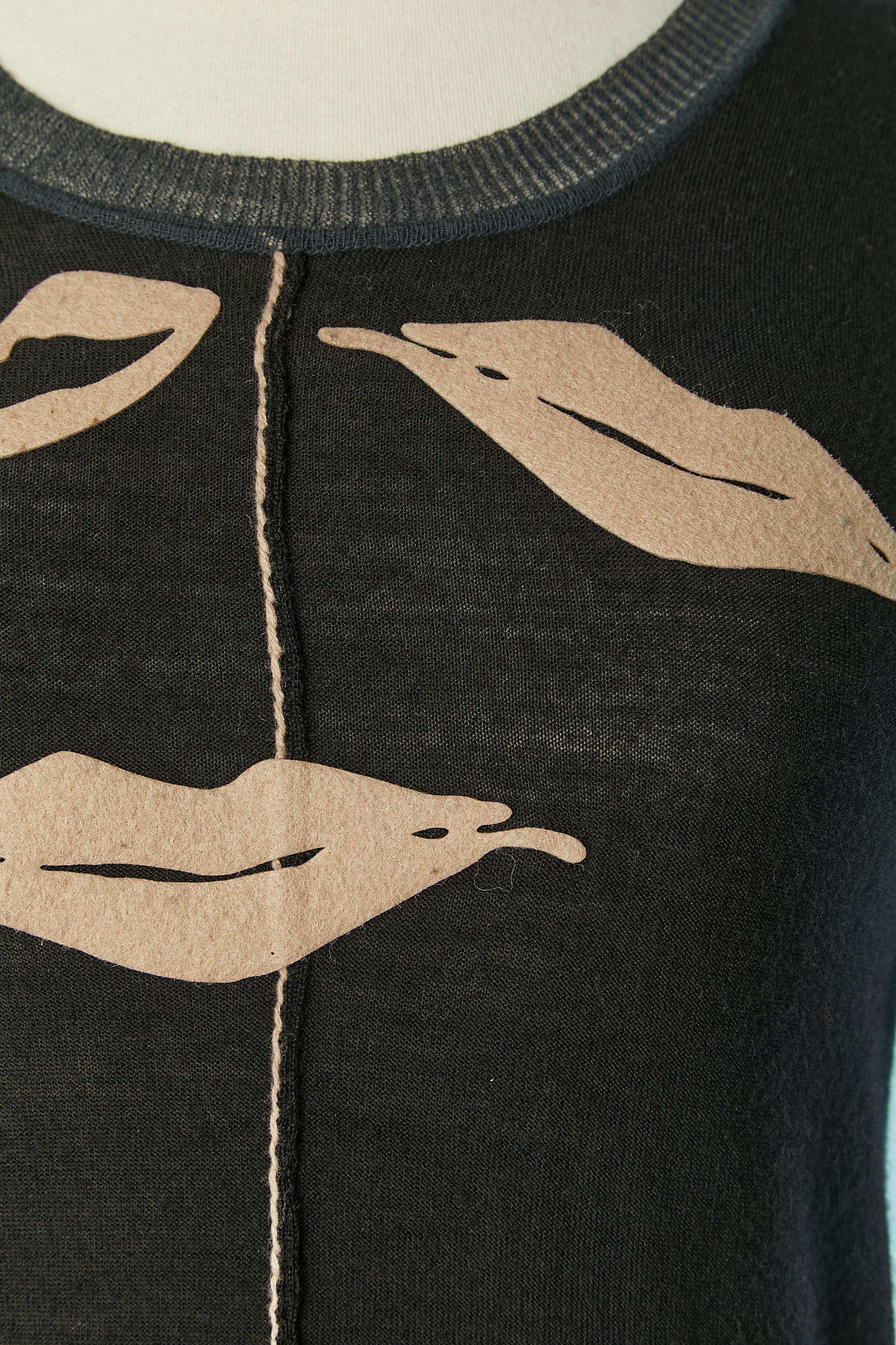 Black knit sweater with 