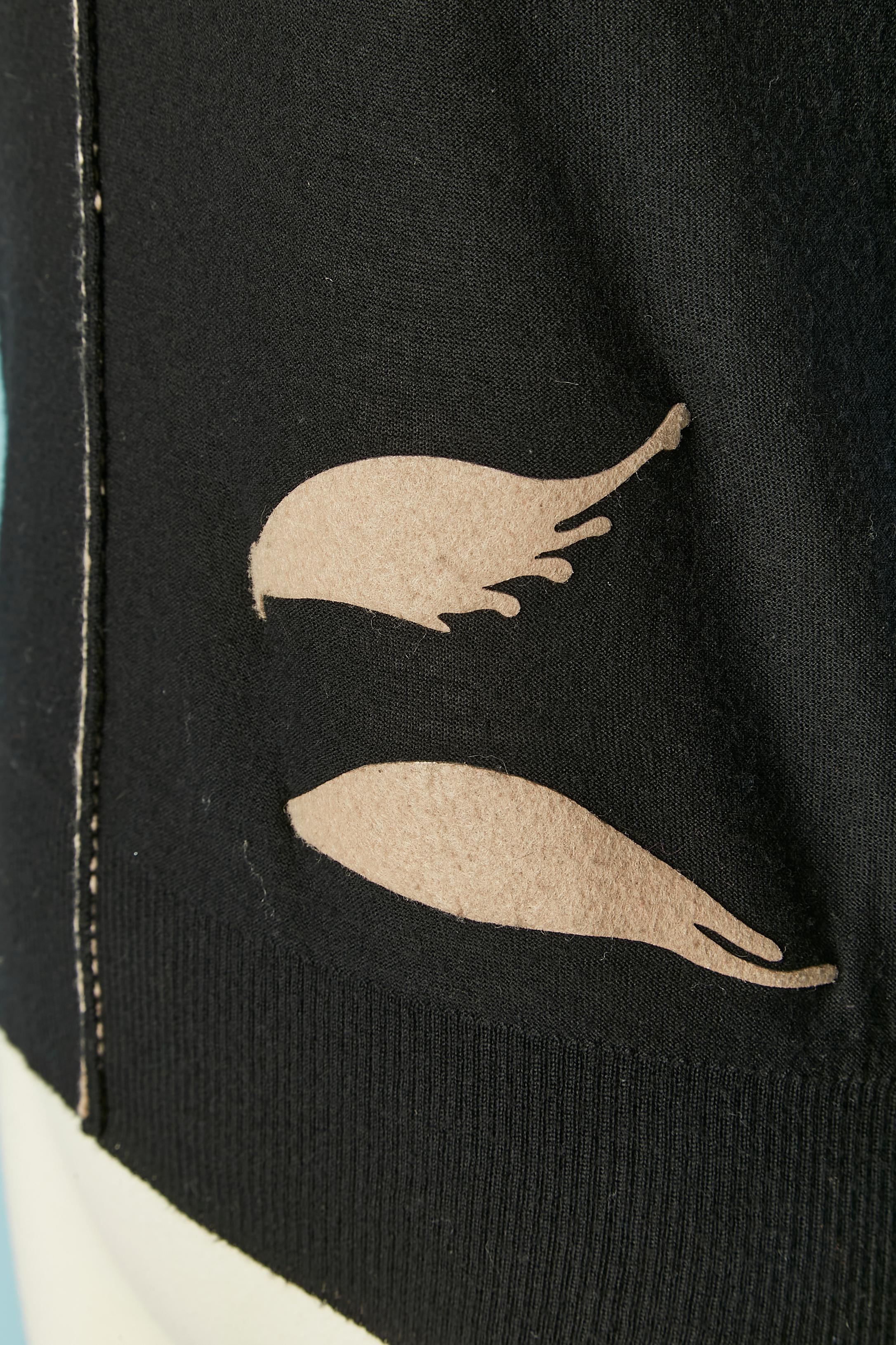 Blue Black knit sweater with 