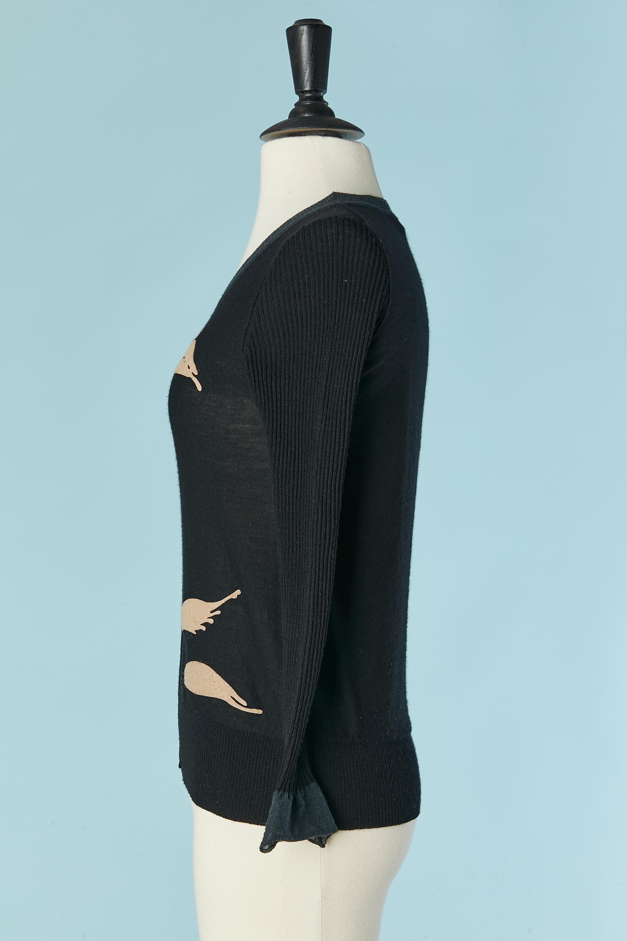 Black knit sweater with 