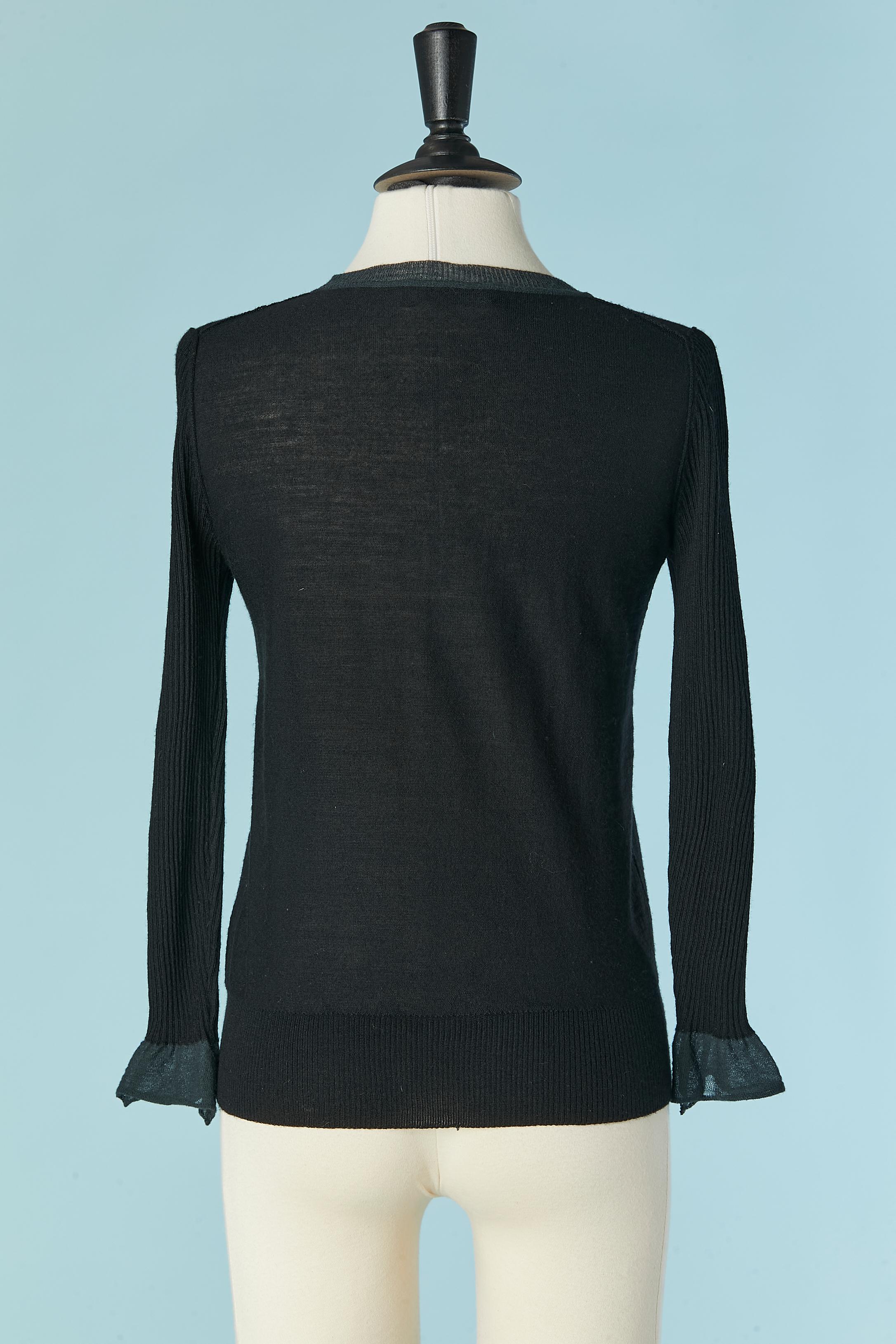 Women's Black knit sweater with 