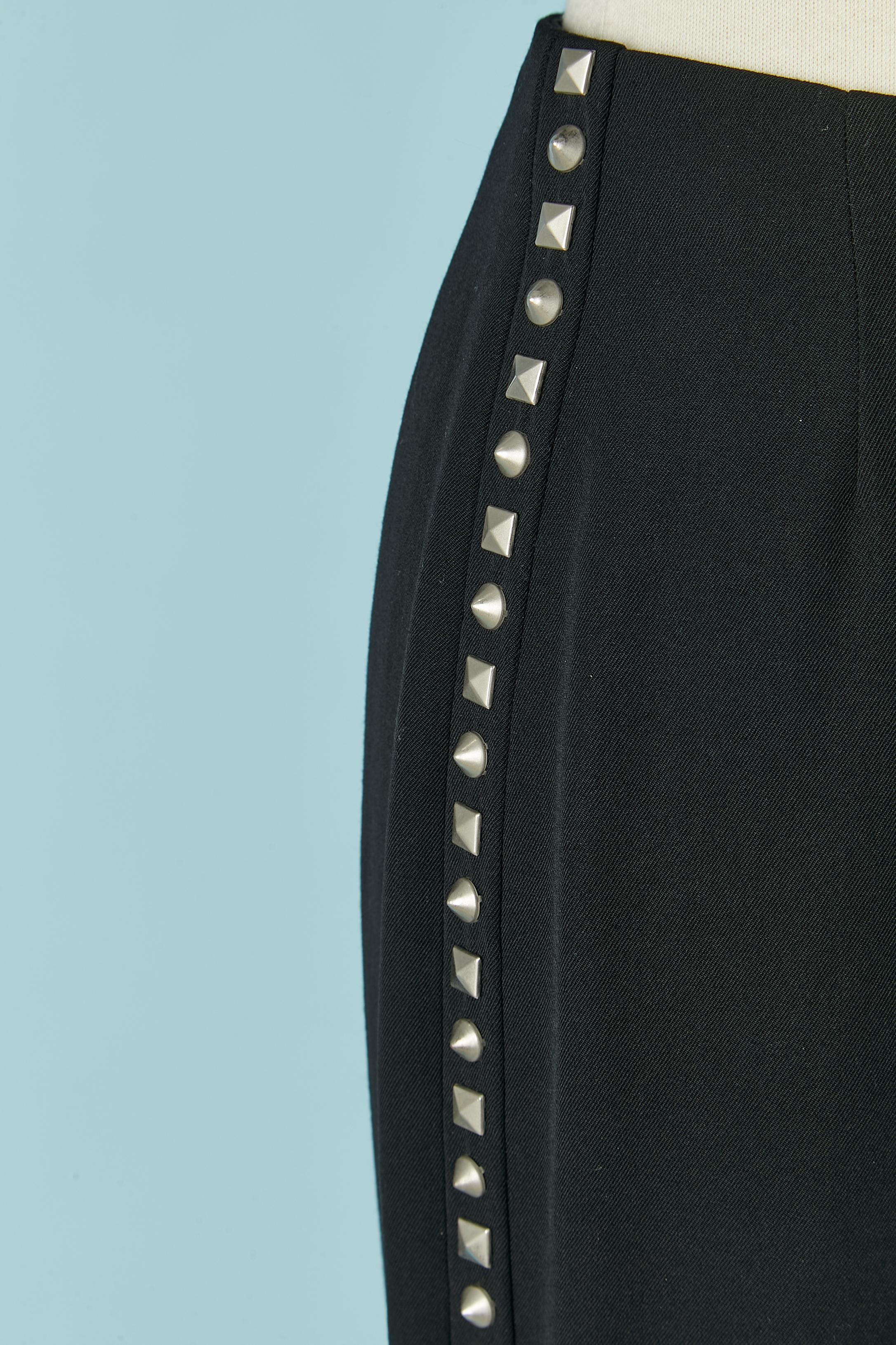 Black knit tank-top and trouser with studs embellishment Gianni Versace Couture In Excellent Condition For Sale In Saint-Ouen-Sur-Seine, FR