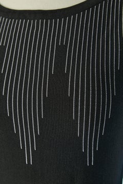 Black  knit with white stripes jacquard ALAIA