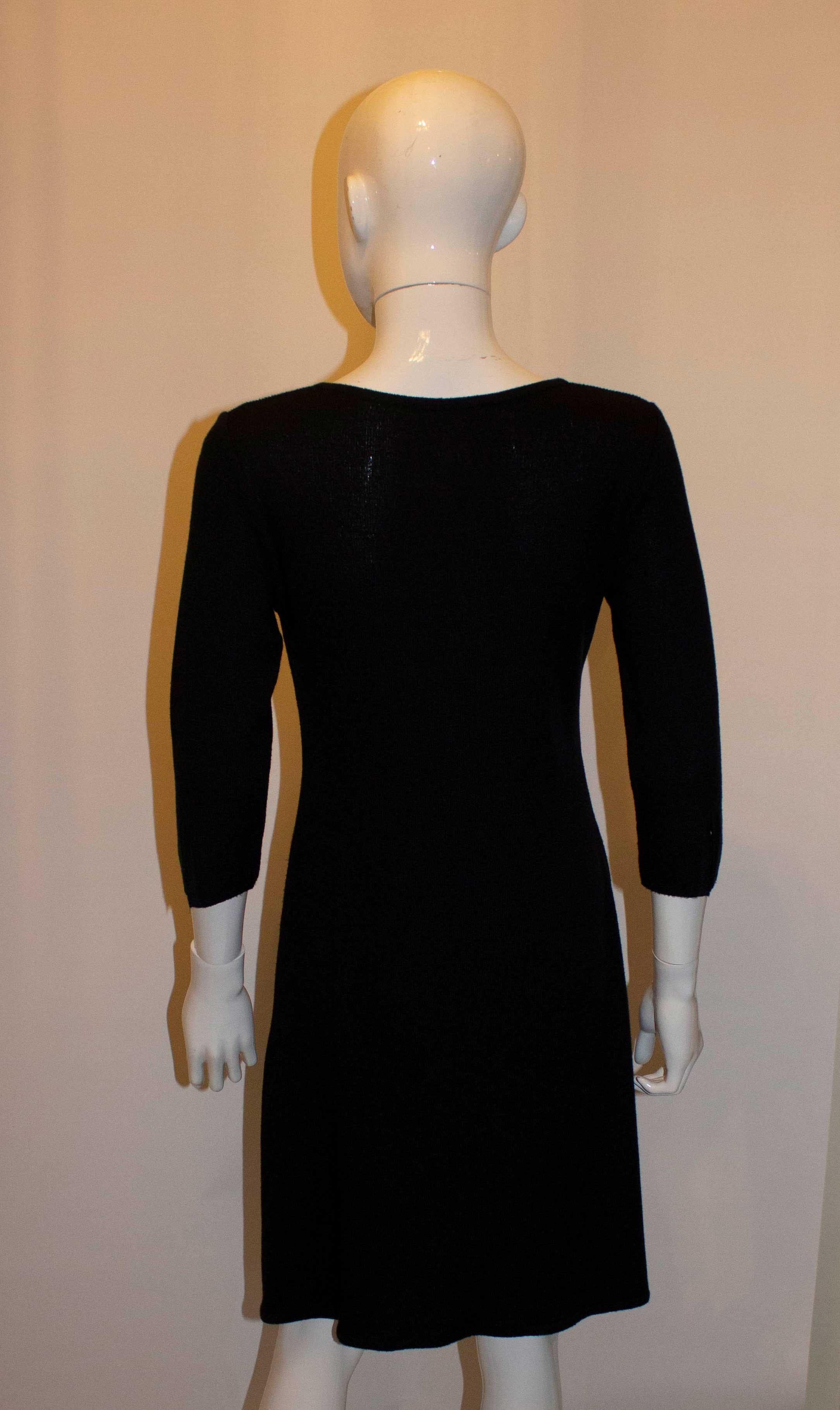 Black Knitted Dress by Eric Bergere In Good Condition For Sale In London, GB