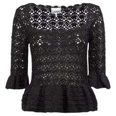 Black Knitted Glitter Top Size S