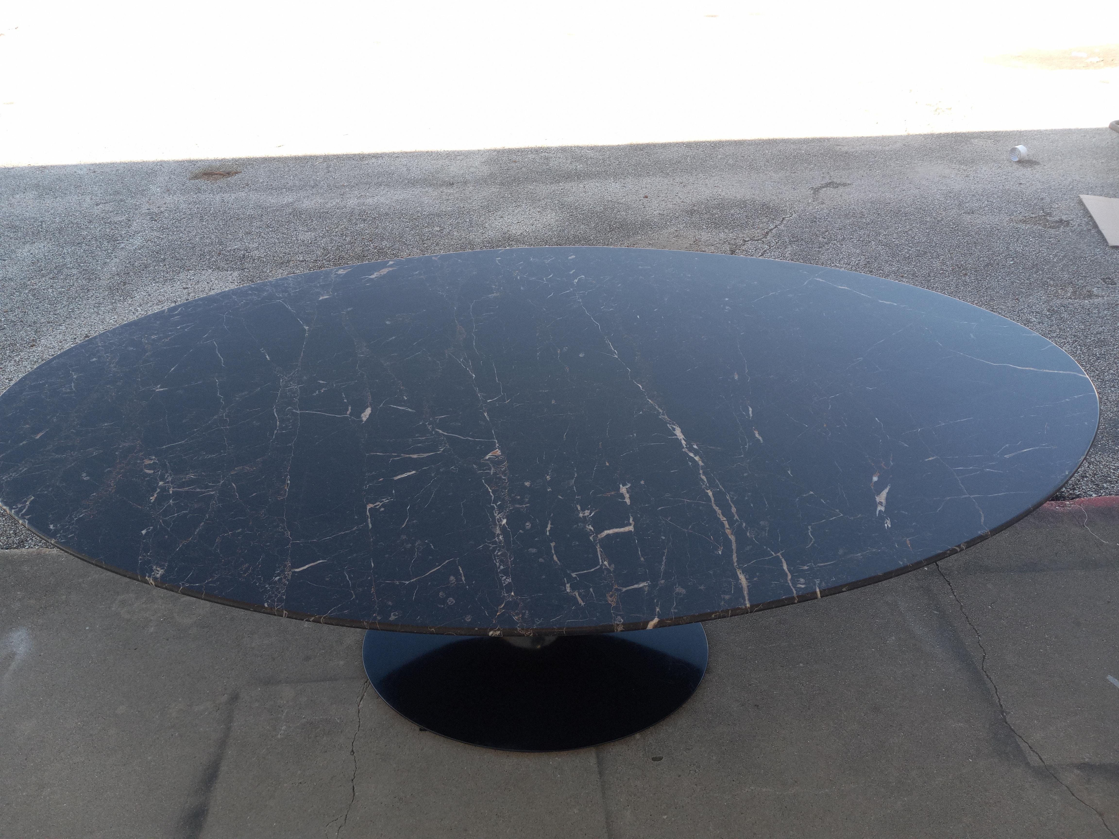 Zographos Black Marquina Marble Stainless Steel Dining Table

Nicos Zographos marble stainless steel dining table

78″ richly veined Italian Nero Marquina marble, with a recently polished surface.
